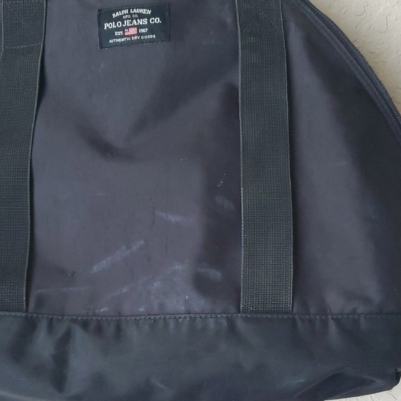 Y2K VTG Black Polo Jeans Co. nylon bag - Picture 3 of 9